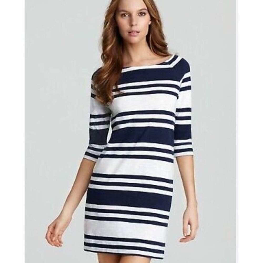 LILLY PULITZER navy stripe cassie cotton dress size XS